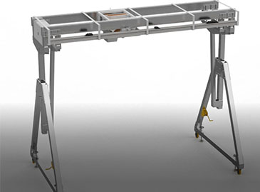 What kind of crane is used in a warehouse