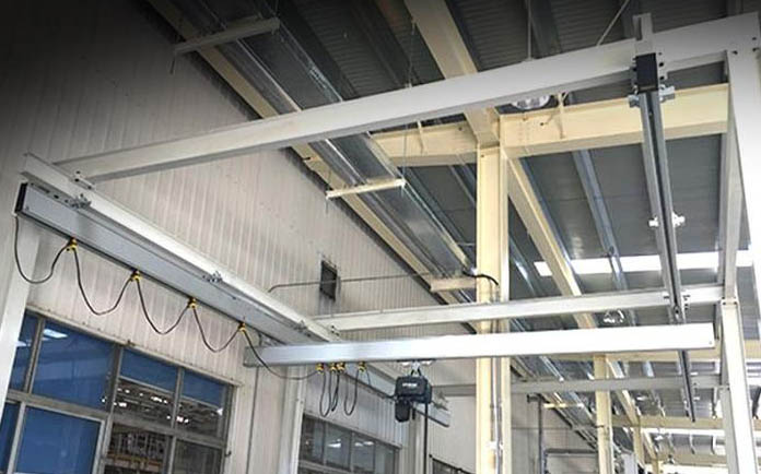 Aluminum workstation bridge crane