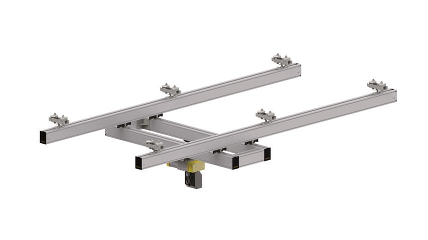 Aluminum rail suspension bridge crane