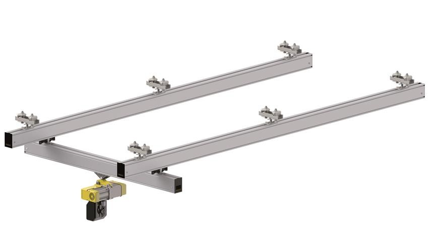 Light aluminum rail bridge crane