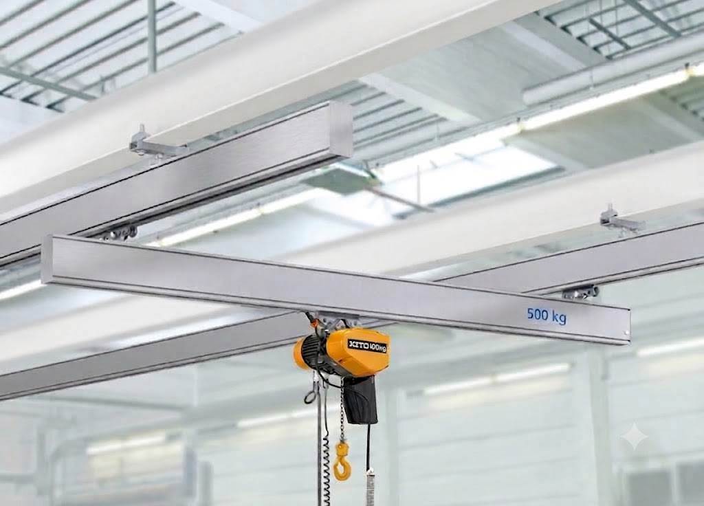 Single girder KBK aluminum bridge crane